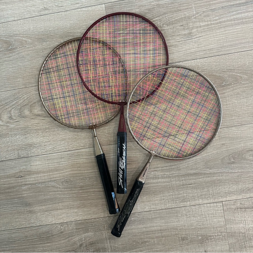 Set of Three Vintage Badminton Rackets